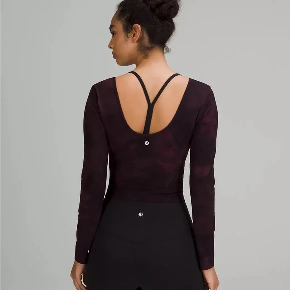 lululemon Align Long Sleeve Shirt DIDC size 6 Diamond dye cassis black - Picture 8 of 8